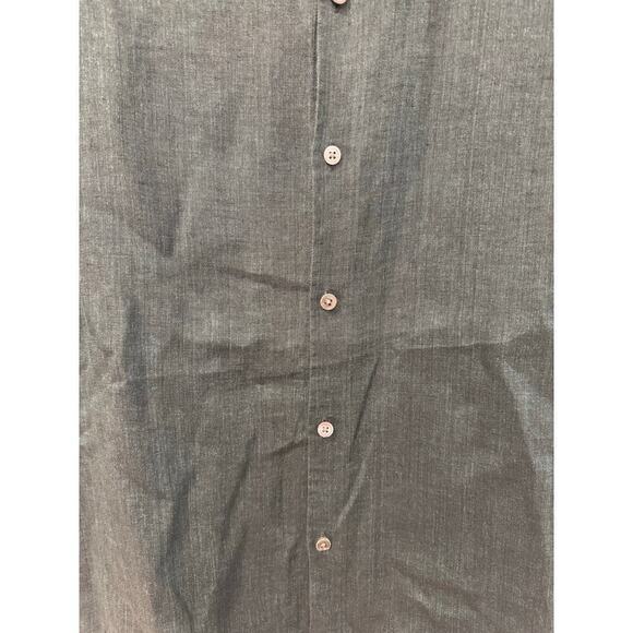 Theory Men's XXL Forest Green Short Sleeve Button Down Linen - Picture 6 of 6